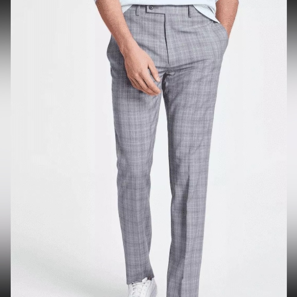 😍Calvin Klein Men's Slim Fit Performance Suit Dress Pants Light Grey Size38Wx30L